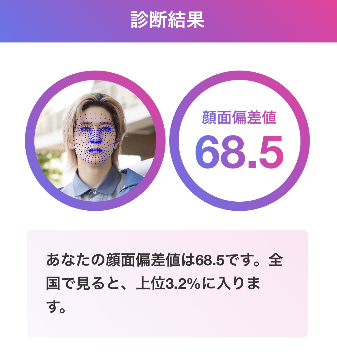 中島裕翔 顔面偏差値