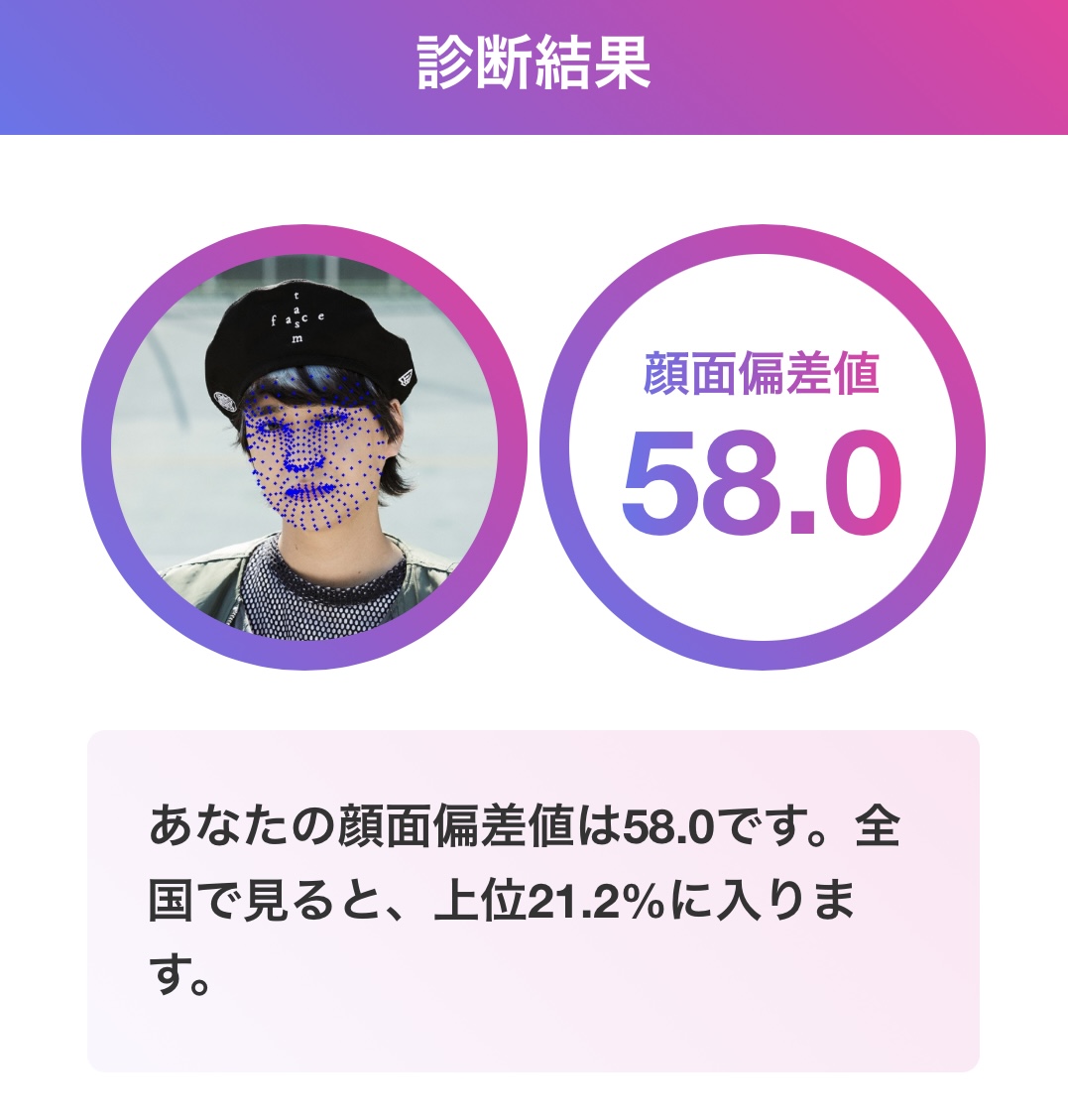 八乙女光 顔面偏差値