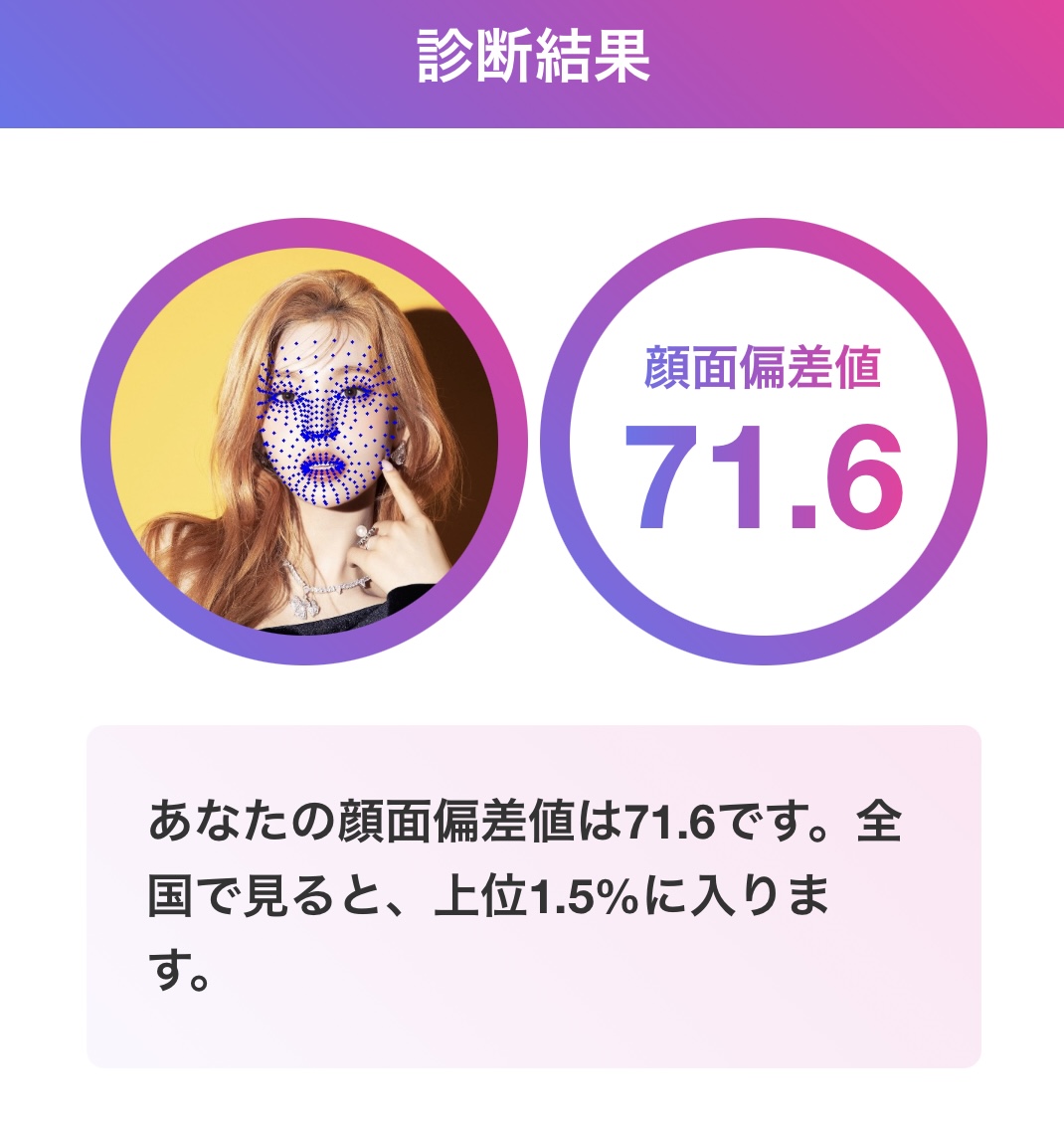 イェジ 顔面偏差値71.6