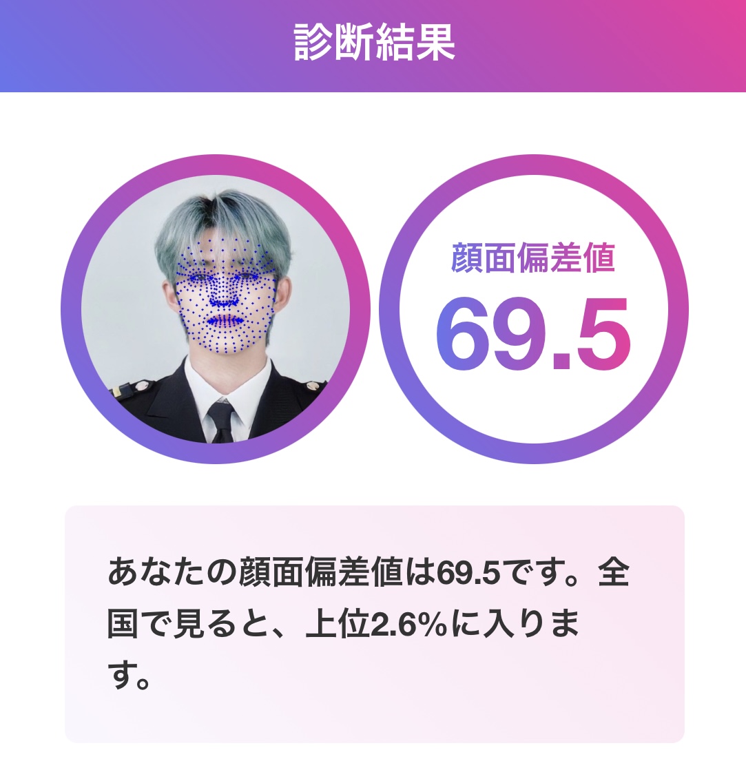 エスクプス 顔面偏差値69.5