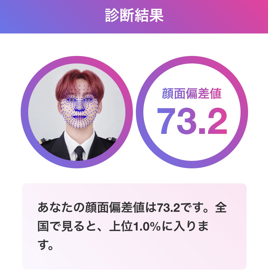 スングァン 顔面偏差値73.2