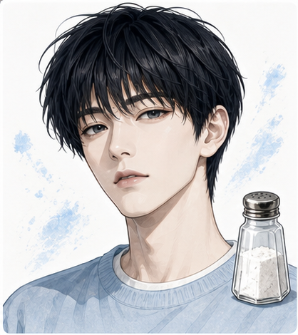 塩顔タイプのイラスト