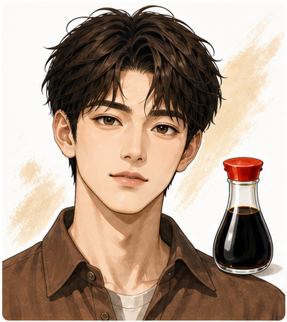 醤油顔タイプのイラスト
